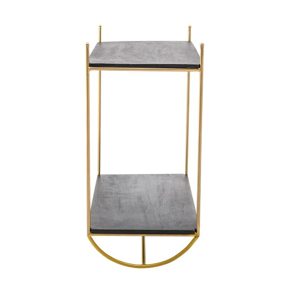 Raft de perete din lemn și metal Bloomingville Carly, gri-auriu-image-2