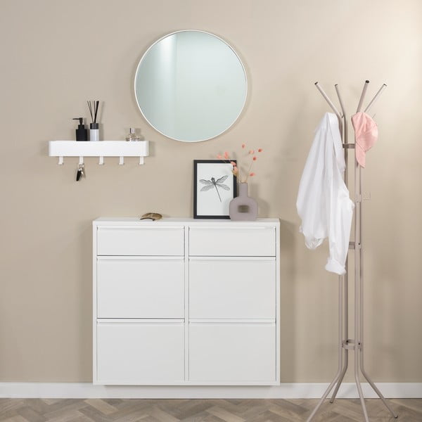 Pantofar alb cu deschidere înclinată din metal 98x86x15 cm Billy – Spinder Design-image-1