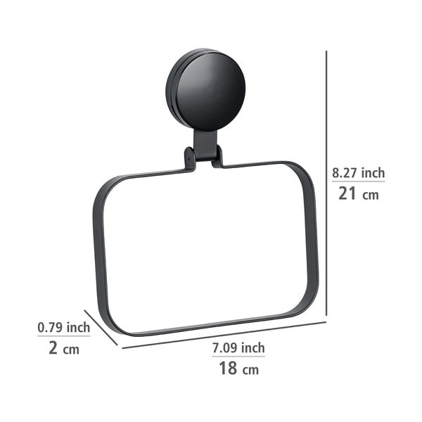 Suport de perete pentru prosop Wenko Static-Loc® Plus, negru-image-3