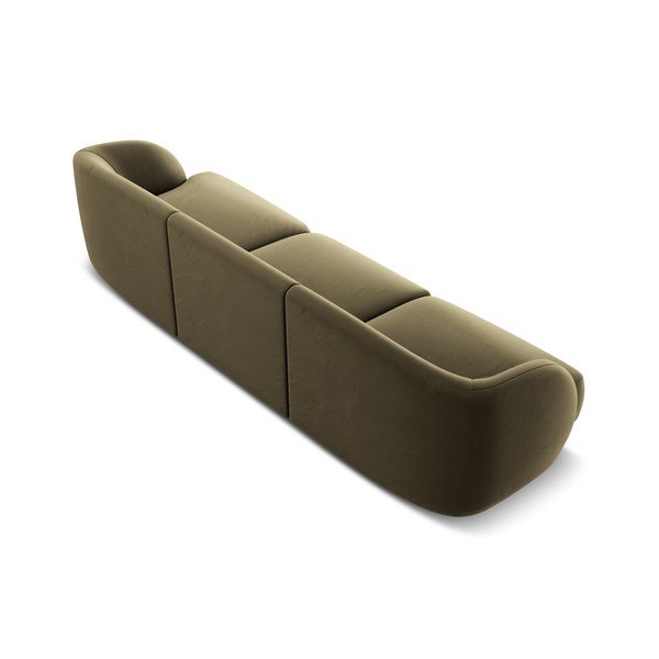 Canapea verde cu tapițerie din catifea 259 cm Miley  – Micadoni Home-image-3