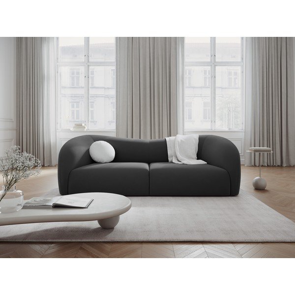 Canapea gri cu tapițerie din catifea 237 cm Santi – Interieurs 86-image-1
