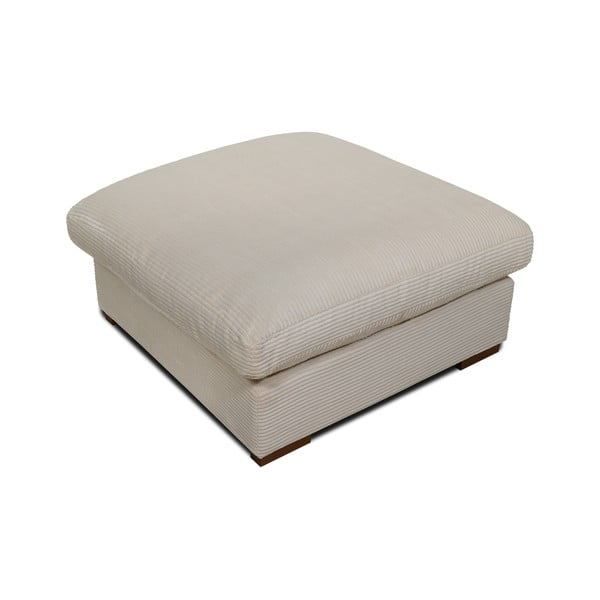 Taburet bej cu tapițerie din catifea reiată Comfy – Scandic-image-3