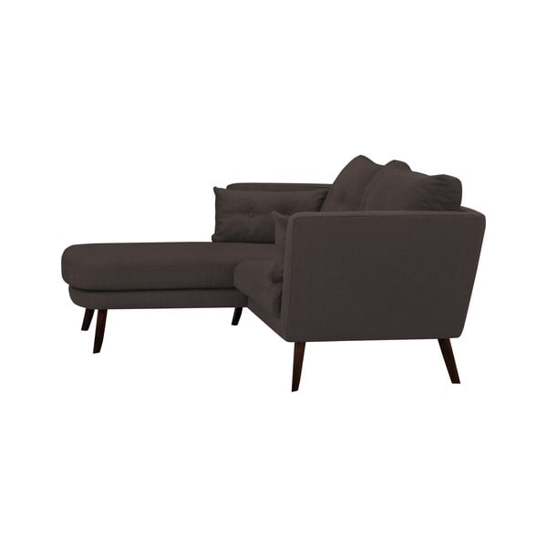 Canapea cu 3 locuri Mazzini Sofas Elena, cu șezlong pe partea stângă, maro-image-2