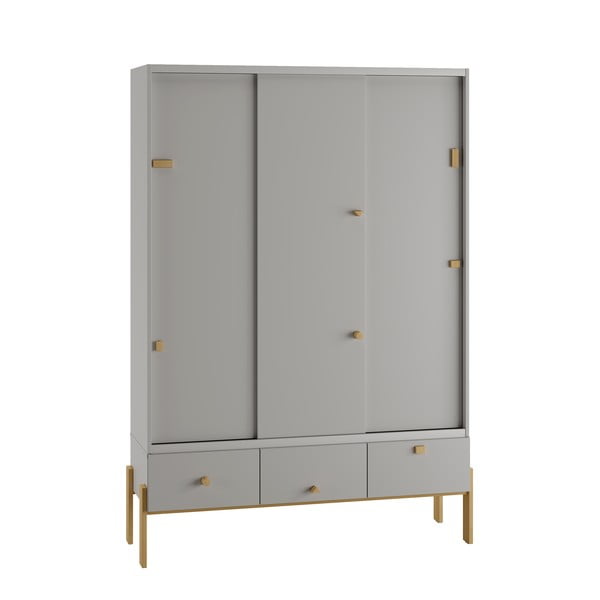 Șifonier de copii gri deschis 154x195 cm Cube - Pinio-image-4