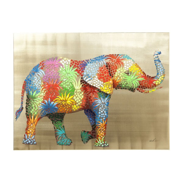 Tablou Kare Design Touched Flower Elefant, 120 x 90 cm