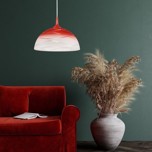 Lustră roșie ø 30 cm Sfera – LAMKUR-image-1
