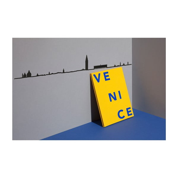 Decorațiune de perete cu silueta orașului The Line Venice, negru