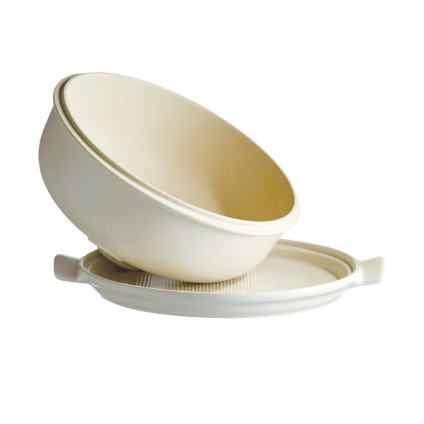 Formă rotundă de copt pâine Emile Henry, ⌀ 34 cm, alb fildeș-image-1