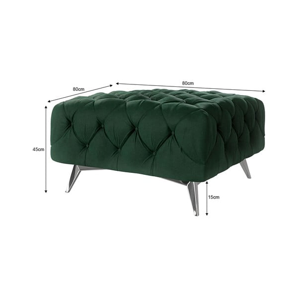 Taburet verde închis cu tapițerie din catifea Chelsea – Ropez-image-3