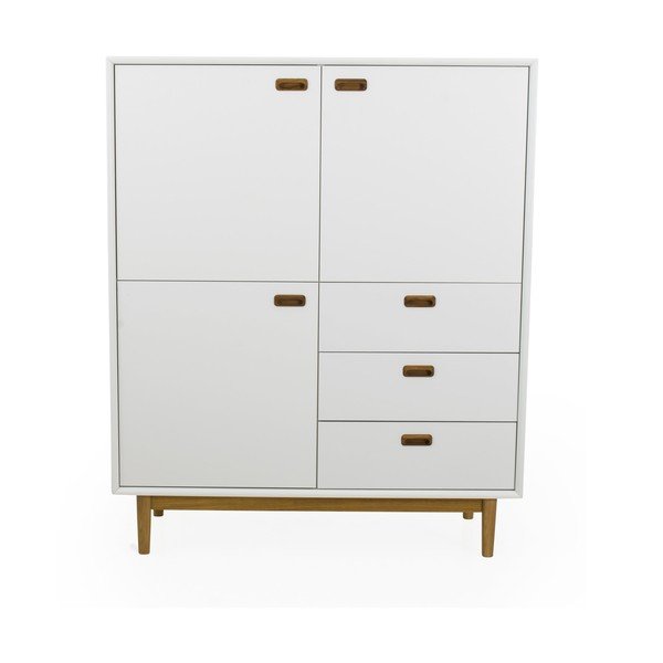 Comodă albă înaltă 114x137 cm Svea – Tenzo