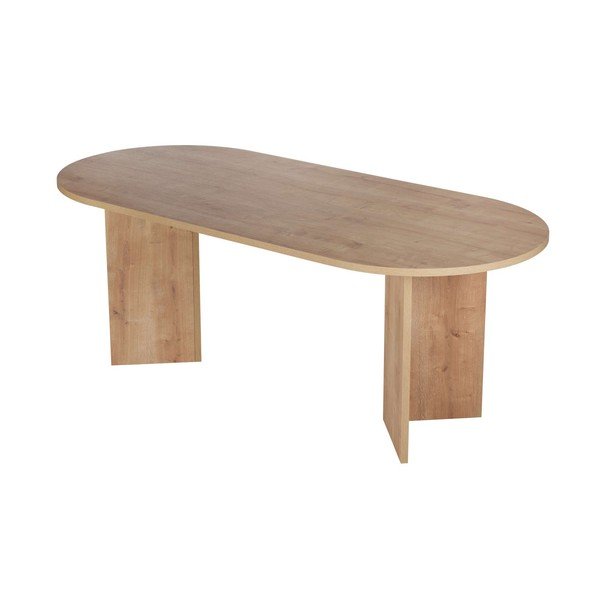 Masă de dining cu aspect de lemn de stejar 90x200 cm Sabella – Kalune Design-image-3