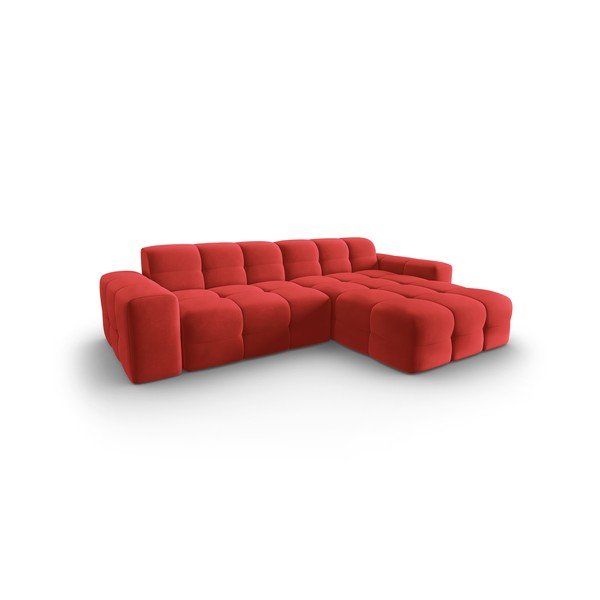 Colțar roșu cu tapițerie din catifea (pe partea dreaptă) Kendal – Micadoni Home-image-3