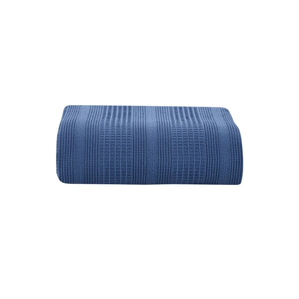 Cuvertură albastră din bumbac pentru pat dublu 220x235 cm Leona - Mijolnir