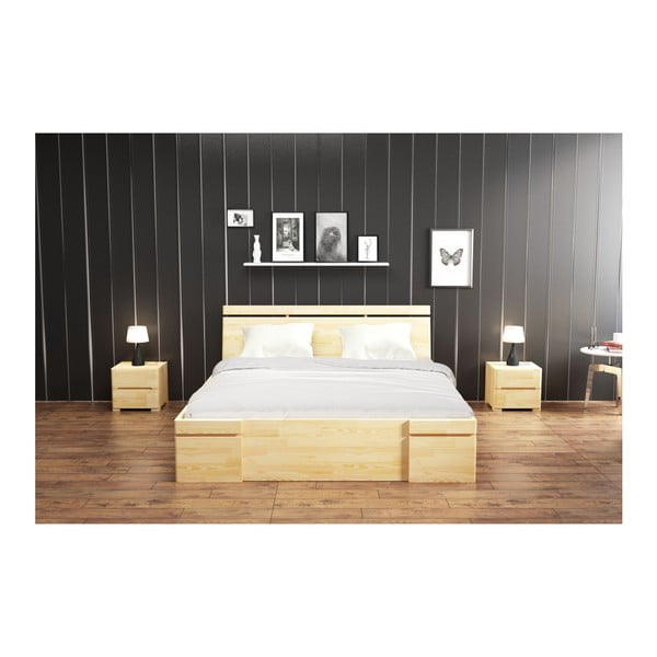 Pat dublu din lemn de pin, cu sertar, SKANDICA Sparta Maxi, 140 x 200 cm-image-4