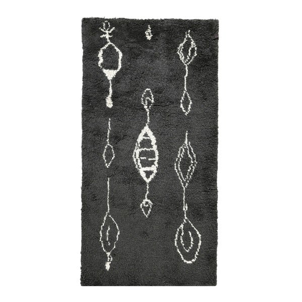 Covor A Simple Mess Signe, 180 x 90 cm, negru-alb