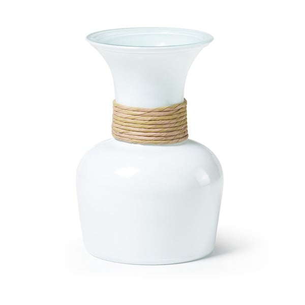Vază din sticlă reciclată La Forma Sarel, alb