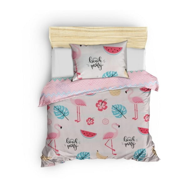 Lenjerie de pat pentru copii albă-roz pentru pat de o persoană 140x200 cm Kokteyl – Mijolnir-image-3