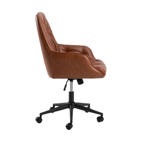 Scaun de birou maro coniac din imitație de piele Erik – Actona-image-4