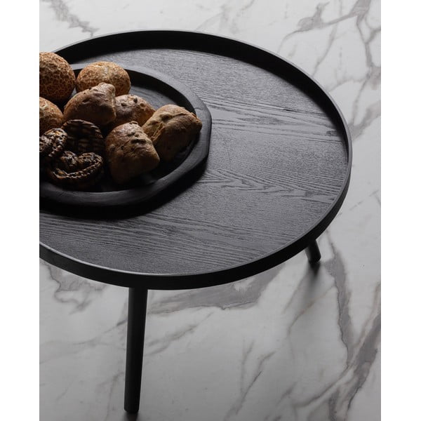 Masă de cafea WOOOD Mesa, Ø 60 cm, negru-image-1