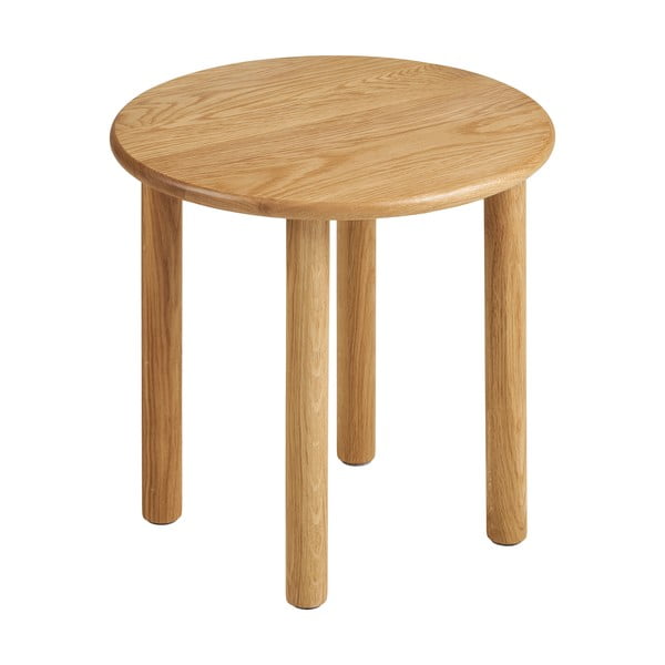 Măsuță auxiliară rotundă din lemn de stejar ø 40 cm Jena – House Nordic