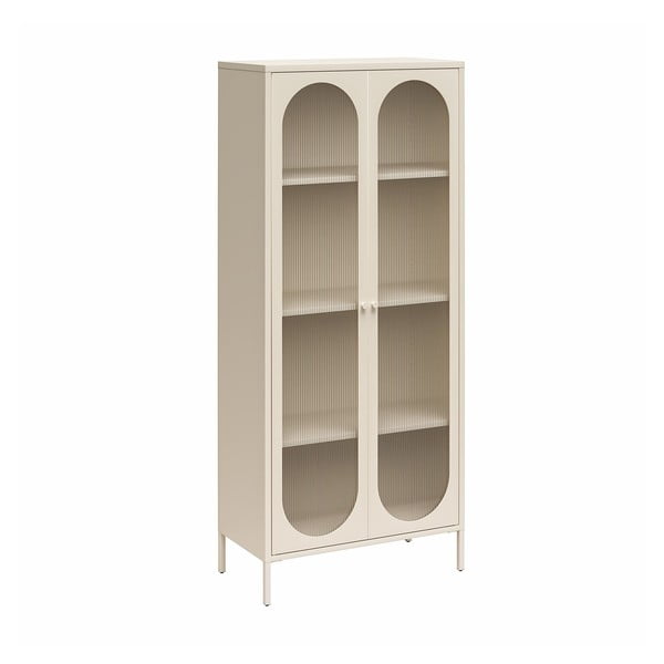 Vitrină crem din metal 80x186x40 cm Luna – Støraa-image-2