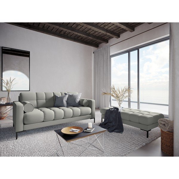 Bancă tapițată Cosmopolitan Design Bali, 133 cm, gri deschis-image-1