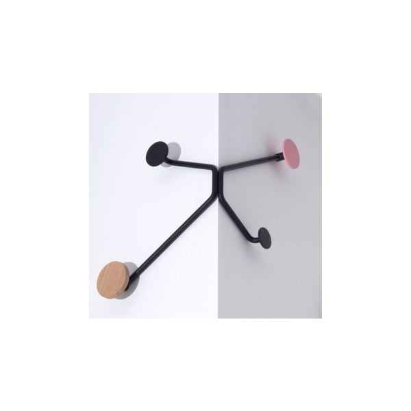 Cuier de perete pe colțul exterior Gazzda Hook, detaliu roz, negru-image-3