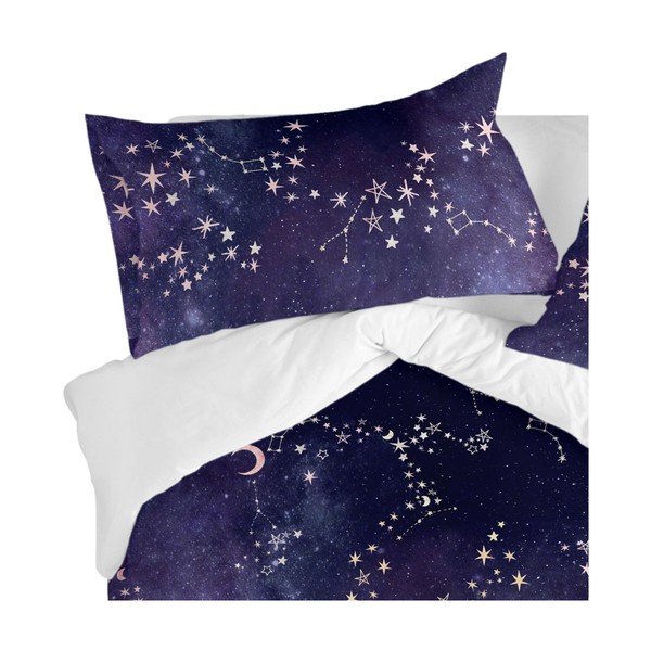 Set 2 fețe de pernă decorative din bumbac Happy Friday Basic Ultraviolet, 50 x 75 cm-image-2