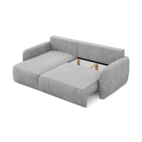 Colțar gri deschis extensibil/cu spațiu de depozitare cu tapițerie din chenille (cu colț pe partea stângă/cu șezlong) Lilo – Makamii-image-3