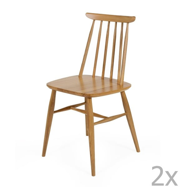 Set 2 scaune din lemn masiv de mesteacăn Woodman Aino