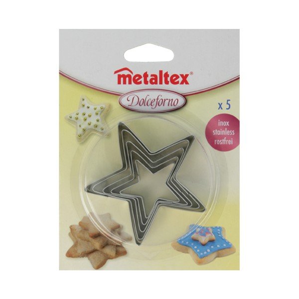 Set 5 forme pentru prăjituri în formă de stea Metaltex Cookie Cutters-image-1