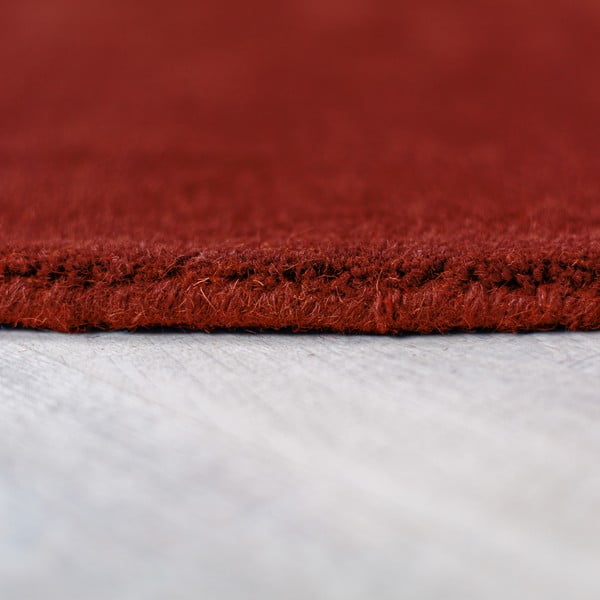 Covor cărămiziu țesut manual, rotund, din lână ø 200 cm Mia Segment – Flair Rugs-image-4