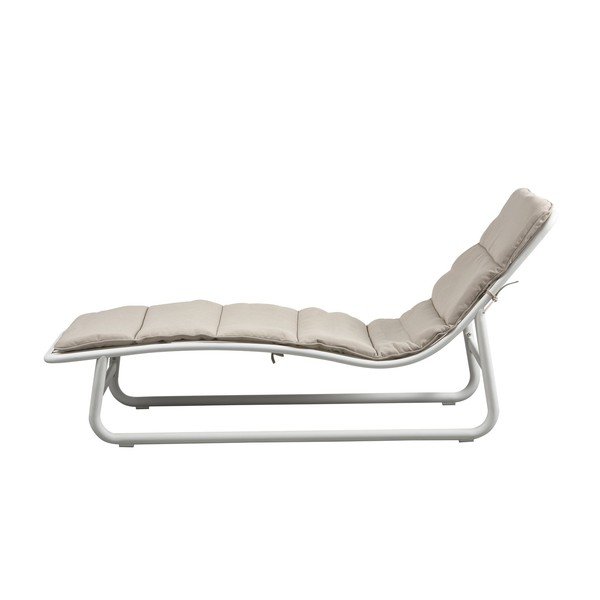 Șezlong de grădină alb/crem din metal Birch – Exotan-image-3