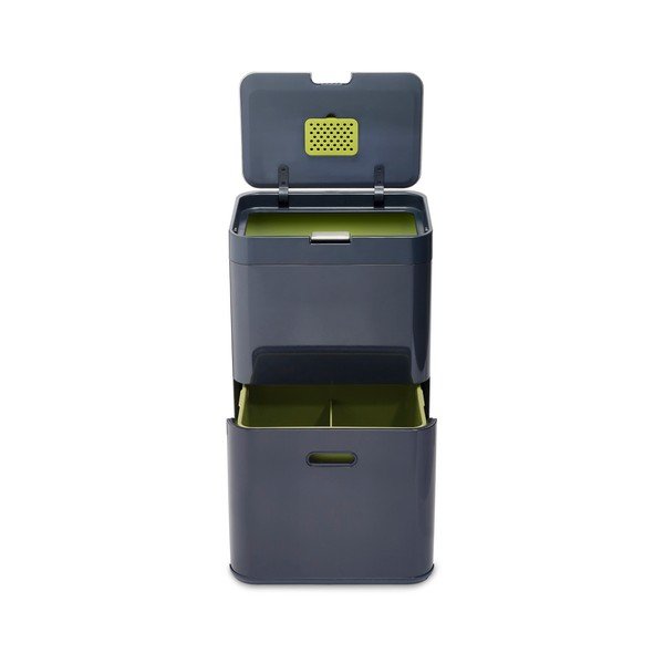 Coș deșeuri reciclabile Joseph Joseph IntelligentWaste Totem 48, gri-image-4