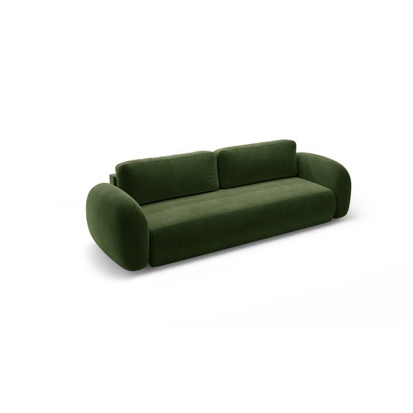 Canapea verde extensibilă/cu spațiu de depozitare cu tapițerie din catifea 262 cm Tonale – Cosmopolitan Design-image-2