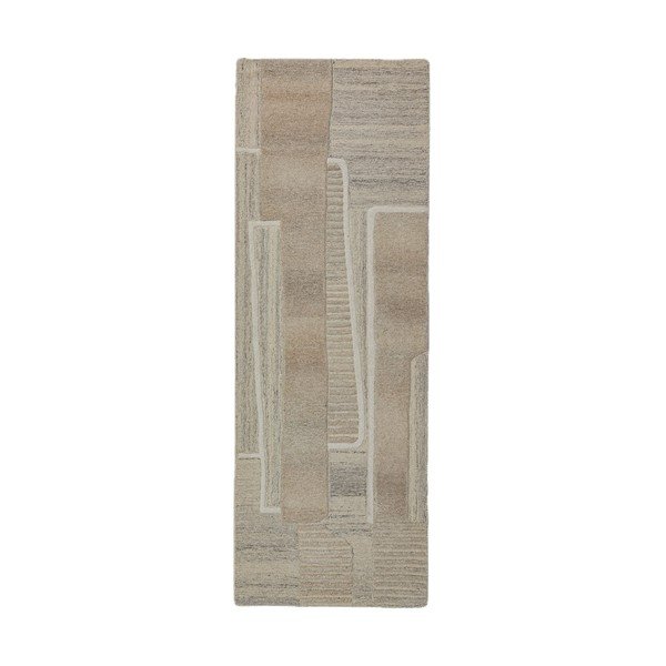 Covor tip traversă grej țesut manual din lână 80x300 cm Lira  – Flair Rugs