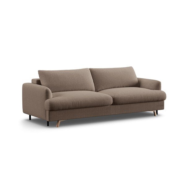 Canapea taupe extensibilă/cu spațiu de depozitare 233 cm Naomi – Micadoni 