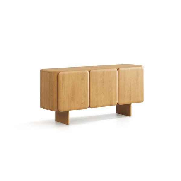 Comodă în culoare naturală din lemn de stejar 160x76x45 cm Charlotte – Micadoni 