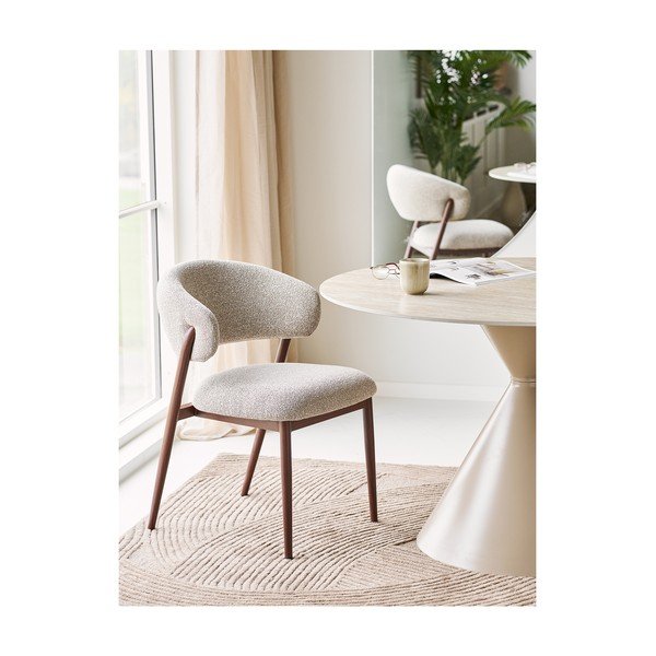 Scaun de dining bej tapițat Cavi – House Nordic-image-1