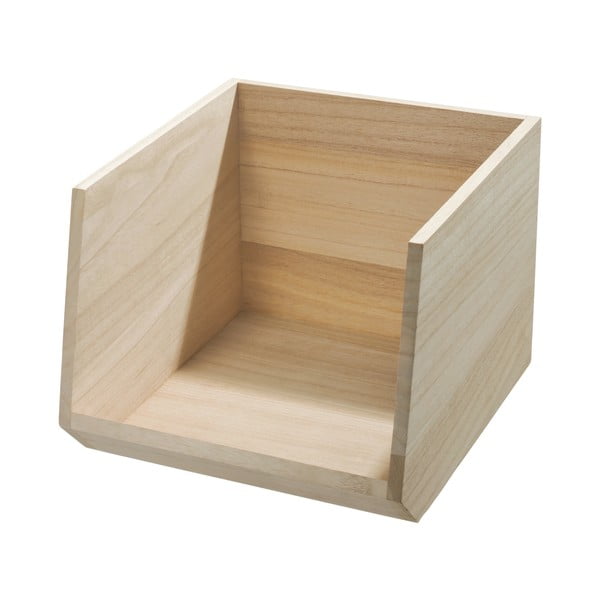 Cutie depozitare din lemn paulownia iDesign Eco Open,  25,4 x 29 cm