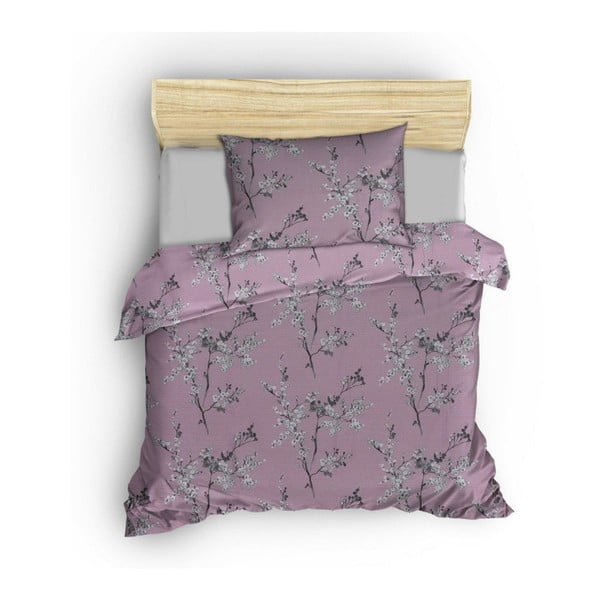 Lenjerie de pat roz din bumbac pentru pat dublu 200x200 cm Chicory – Mijolnir