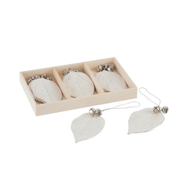 Set 9 ornamente pentru Crăciun J-Line Leaf