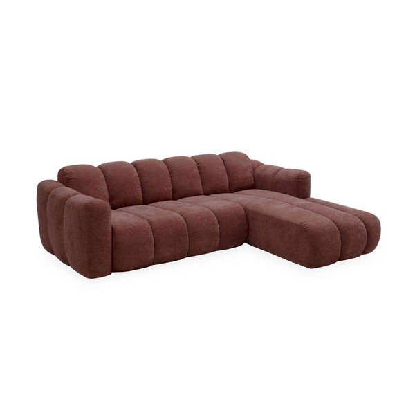 Colțar roșu extensibil cu tapițerie din chenille (cu colț pe partea dreaptă) Michell – Miuform