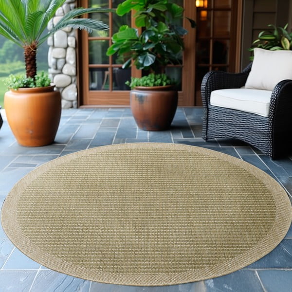 Covor pentru exterior și interior kaki rotund ø 160 cm Giza 1410 – Ayyildiz Carpets-image-1