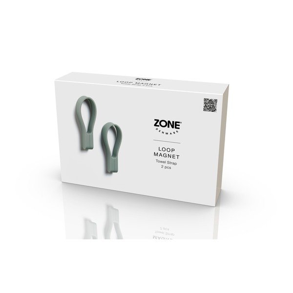 Clipsuri pentru prosoape verde prăfuit 2 buc. din silicon Loop – Zone-image-3