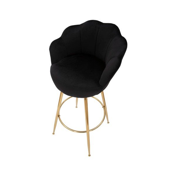 Scaun de bar negru/auriu cu cotiere din catifea (înălțime șezut 90 cm) Vienna – Mauro Ferretti-image-4