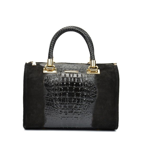 Geantă din piele Isabella Rhea Kleo Nero, negru-image-3