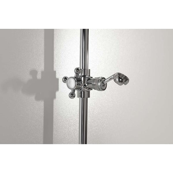 Tijă de duș argintiu-lucios de montat pe perete din alamă 67 cm cu suport glisant Antea – Sapho-image-2
