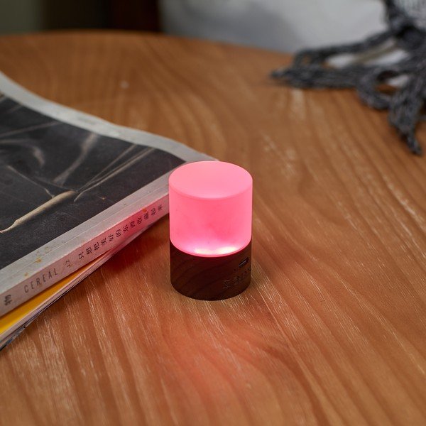 Veioză maro închis LED cu intensitate reglabilă cu abajur din sticlă (înălțime 6 cm) Lemelia – Gingko-image-1