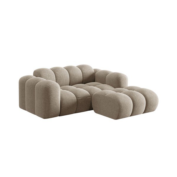 Colțar maro deschis cu tapițerie din chenille (cu colț pe partea dreaptă/cu șezlong) Treno – Cosmopolitan Design-image-1